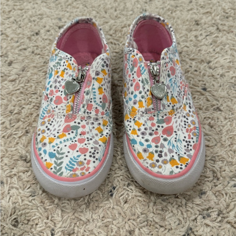 Birdies Kids Floral Slip-On Sneakers with Zipper